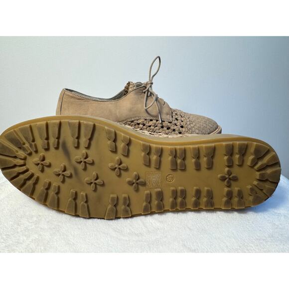 Eileen Fisher Tie Oxford Shoes Size 10 NWOB Leather Weave Tie Loafer Platform - Picture 5 of 7